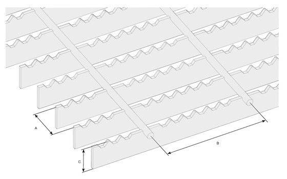 Gitterrist til gangtrafik i fortandet udførelse