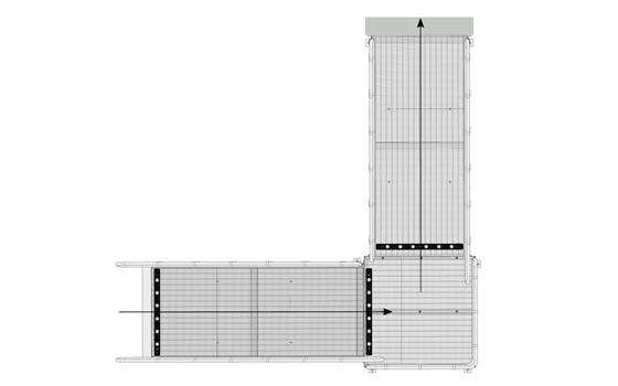 Ramper med repos 90°, ingen tilgrænsende vægge