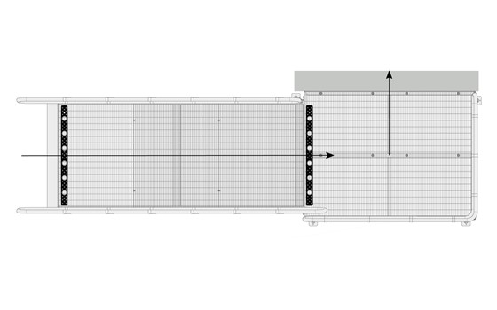Rampe med repos 90°, den ene side af reposen monteres i væggen