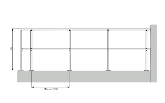 Sektionsgelænder Topmontering