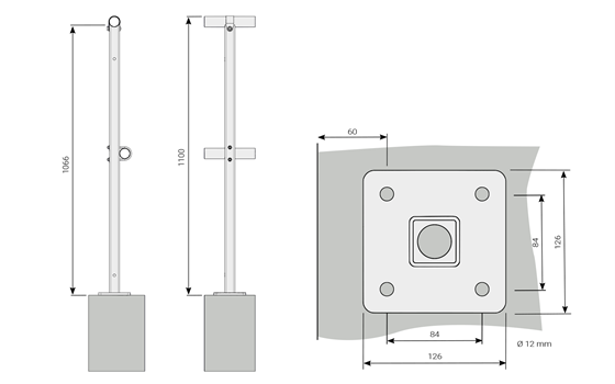 Sektionsgelænder Topmontering