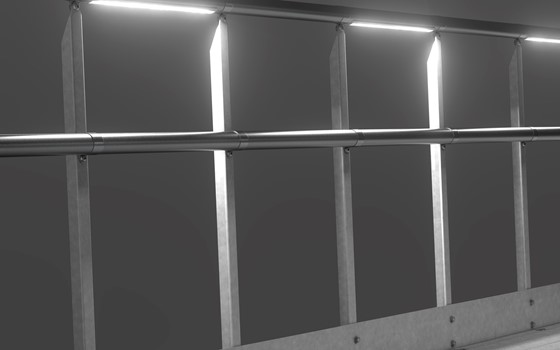 Belysning håndliste til kørestolsrampe